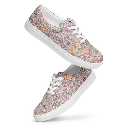 Exclusive design only for real cat lovers Women’s lace-up canvas shoes. Playing with shoes