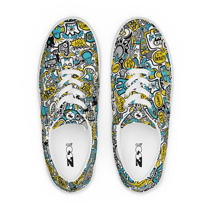 Discover a whole Doodle world buzzing in Lost city Women’s lace-up canvas shoes. Top view
