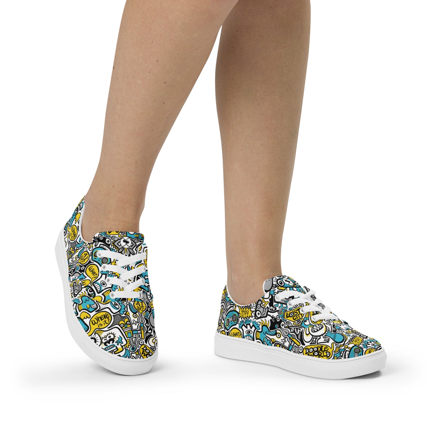Discover a whole Doodle world buzzing in Lost city Women’s lace-up canvas shoes. Lifestyle