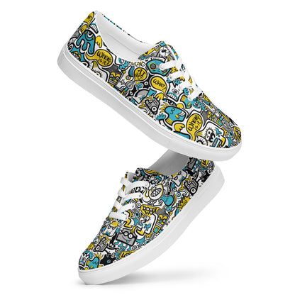 Discover a whole Doodle world buzzing in Lost city Women’s lace-up canvas shoes. Playing with shoes