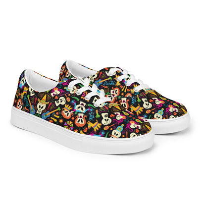 Day of the dead Mexican holiday Women’s lace-up canvas shoes. Overview