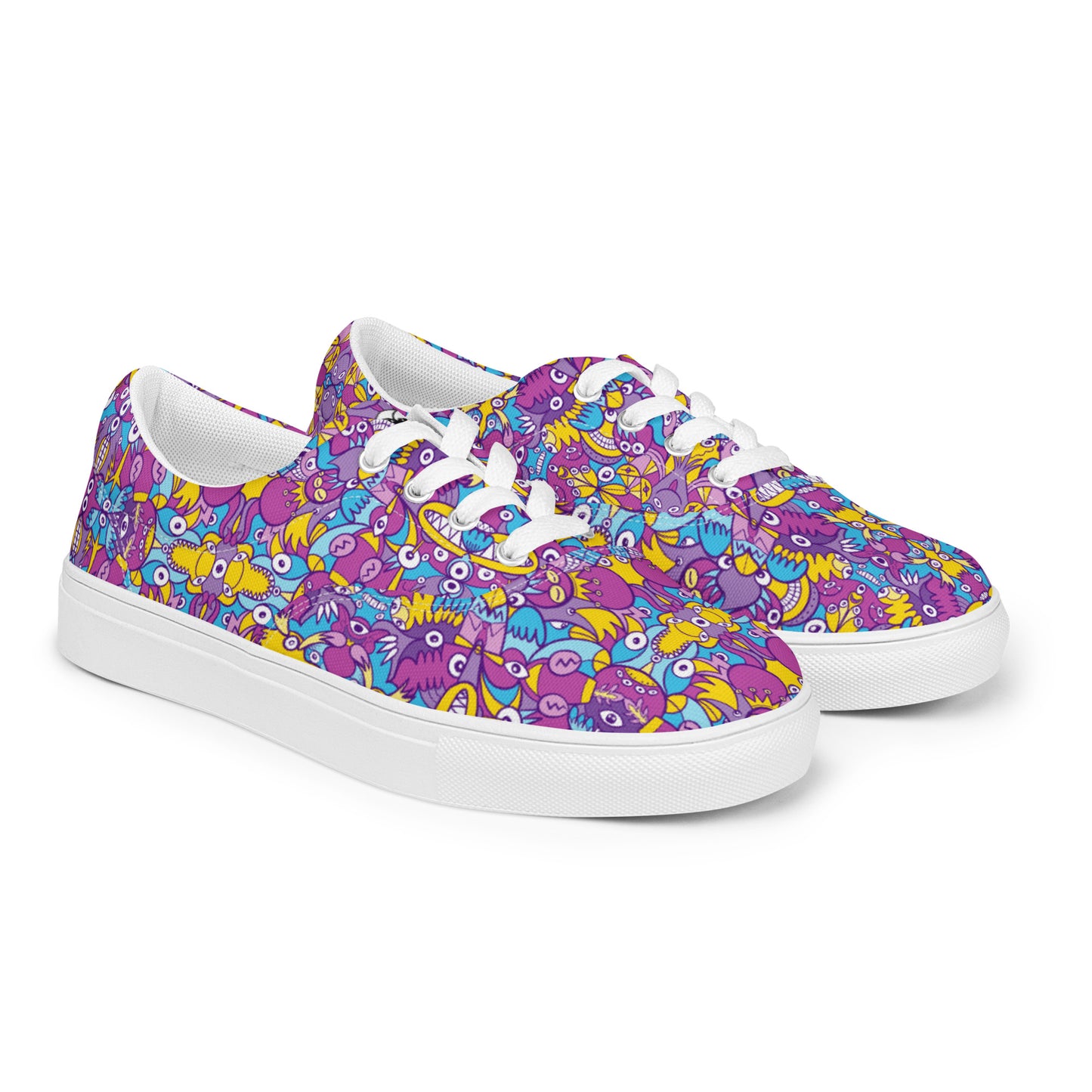 Doodle art compulsion is out of control Women’s lace-up canvas shoes. Overview