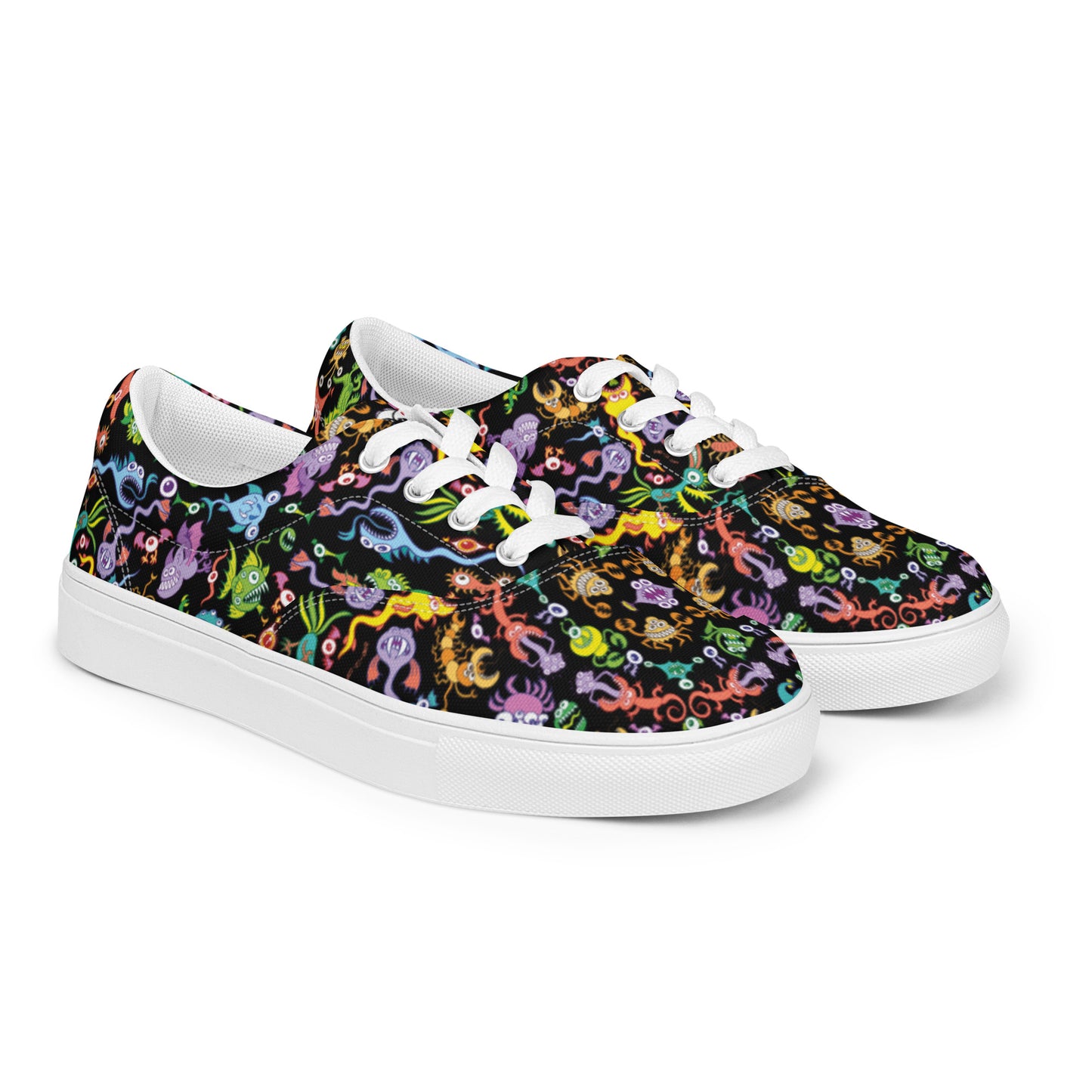 Ocean critters mandala pattern Women’s lace-up canvas shoes. Overview