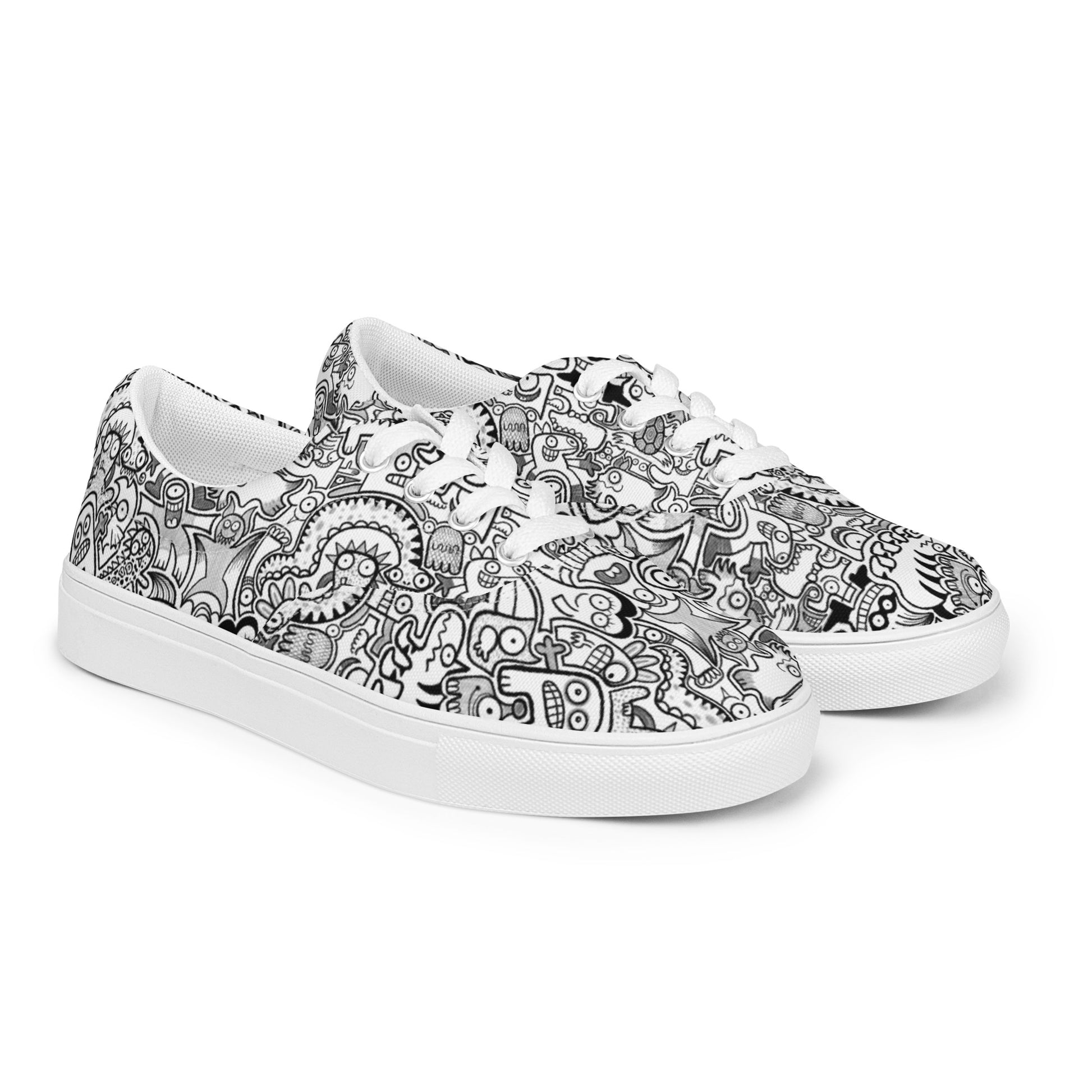 Fill your world with cool doodles Women’s lace-up canvas shoes. Overview
