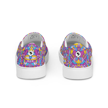 Doodle art compulsion is out of control Women’s slip-on canvas shoes. Back view