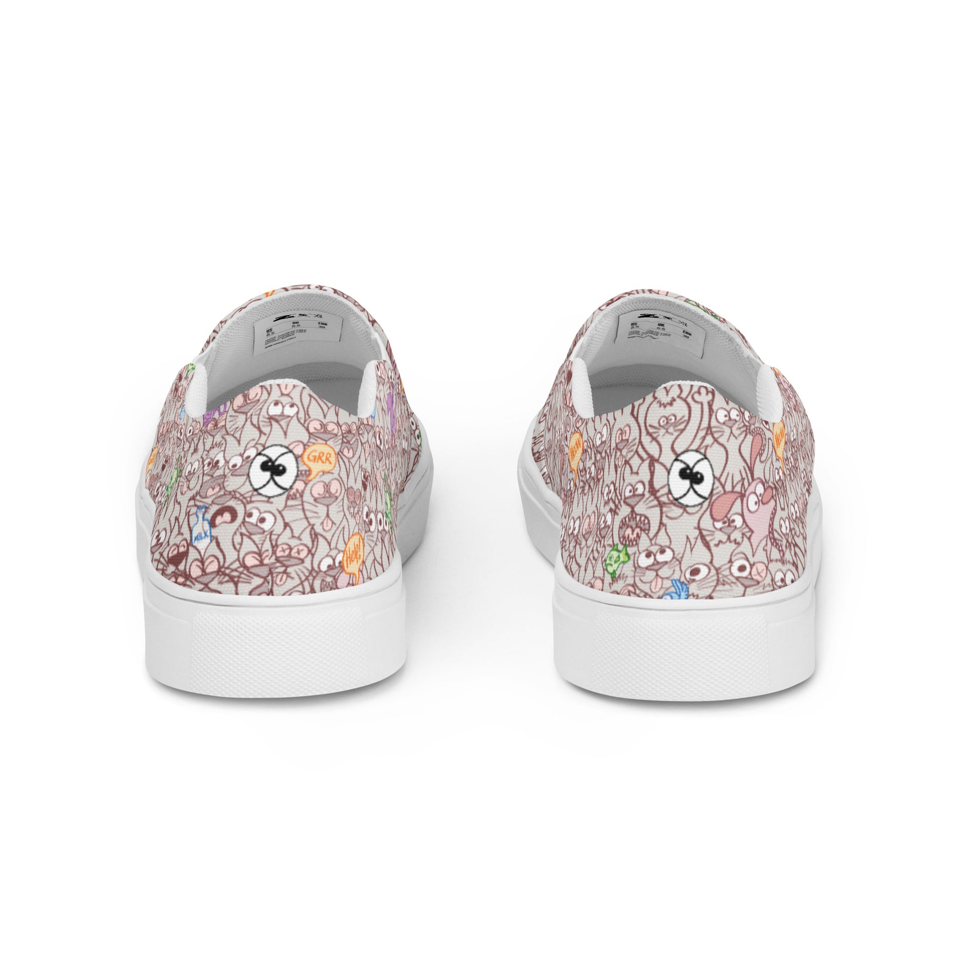 Exclusive design only for real cat lovers Women’s slip-on canvas shoes. Back view