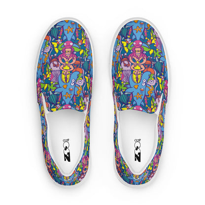 Surf is a true extreme sport Women’s slip-on canvas shoes. Top view