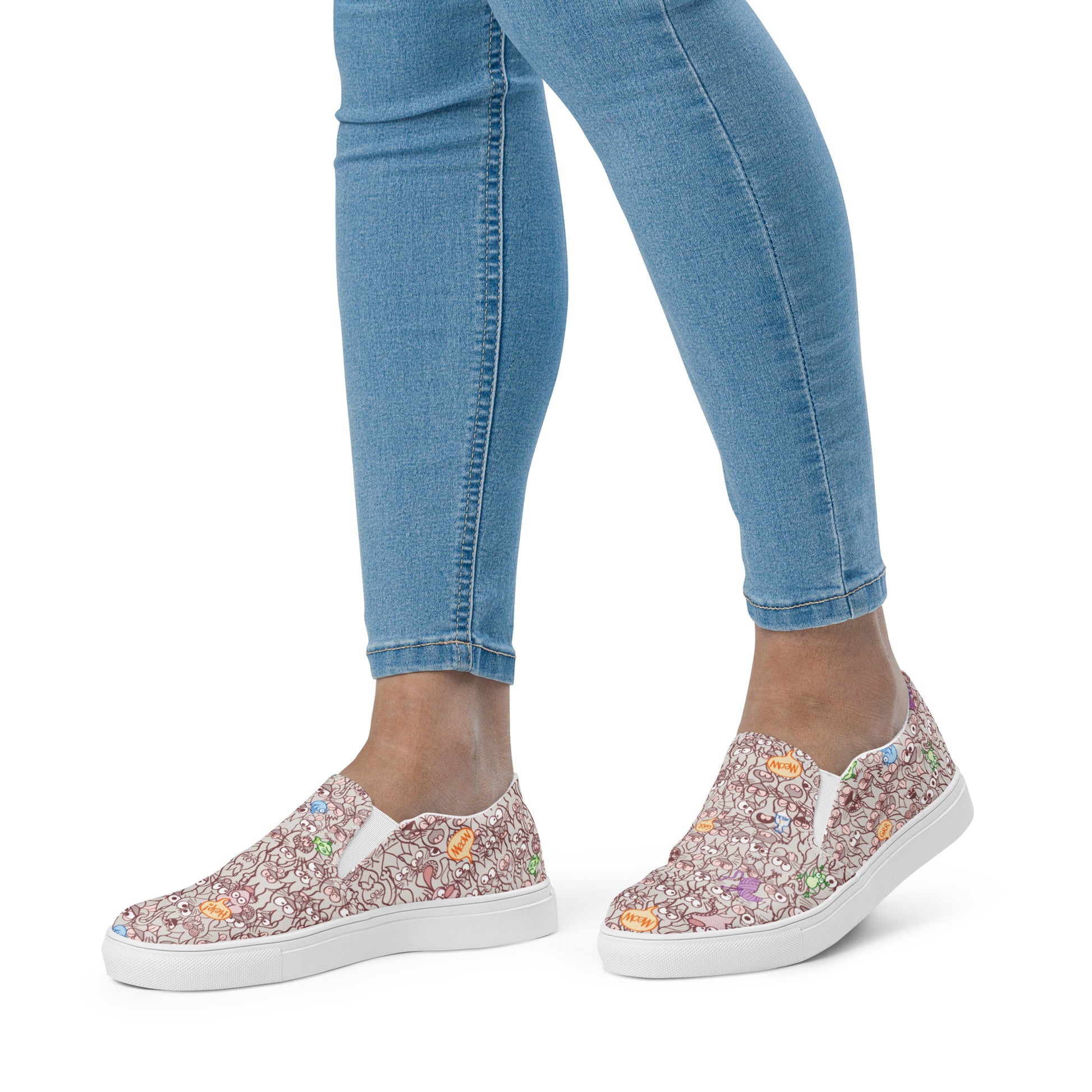 Exclusive design only for real cat lovers Women’s slip-on canvas shoes. Lifestyle