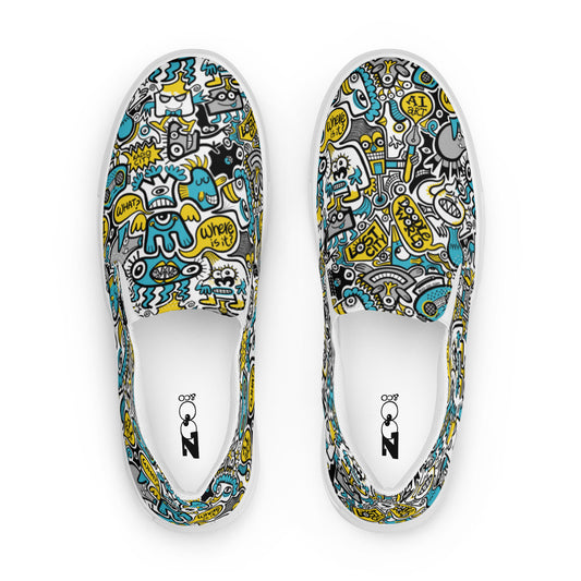 Discover a whole Doodle world buzzing in Lost city Women’s slip-on canvas shoes. Top view