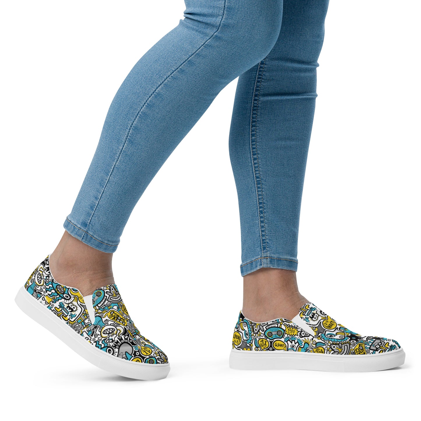 Discover a whole Doodle world buzzing in Lost city Women’s slip-on canvas shoes. Lifestyle