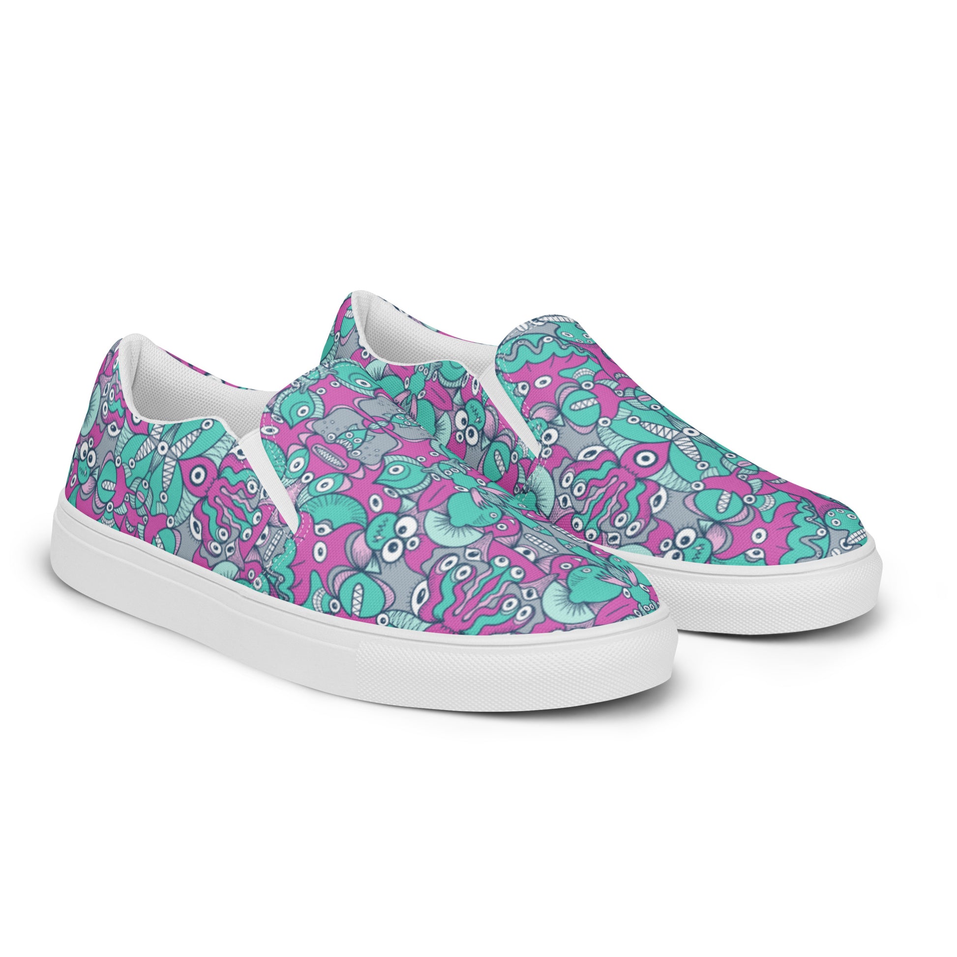 Sea creatures from an alien world Women’s slip-on canvas shoes. Overview