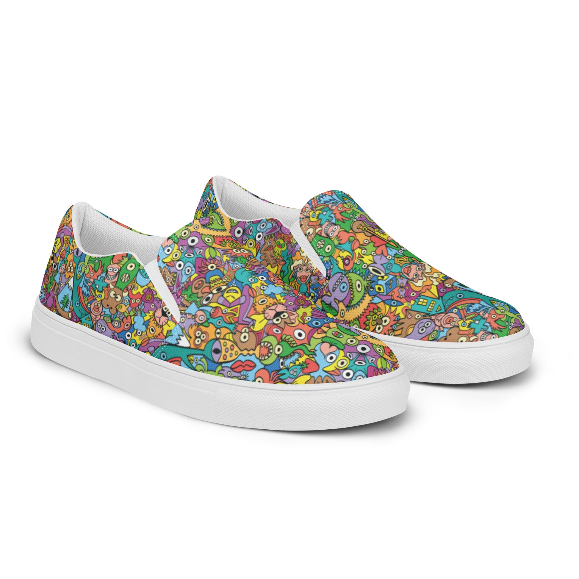Cheerful crowd enjoying a lively carnival Women’s slip-on canvas shoes. Overview